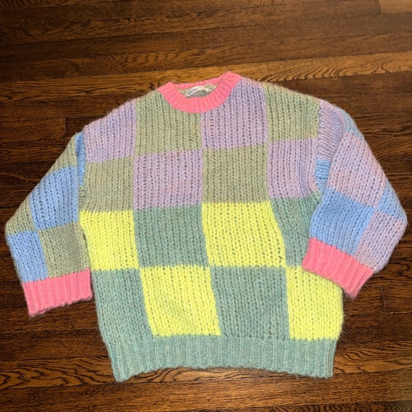 🎨Bershka Color Block Chunky Sweater, Size M-L - Picture 2 of 6